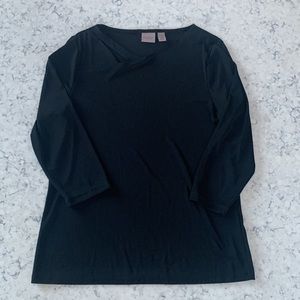 Simple Wrinkle Free Chicos black 3/4 sleeve top